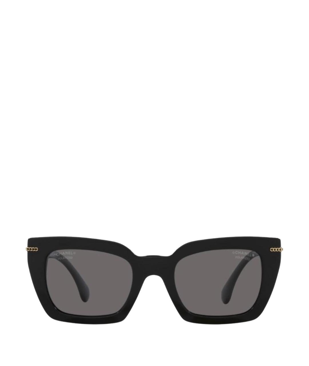CHANEL Черные пластиковые солнцезащитные очки, фото 1