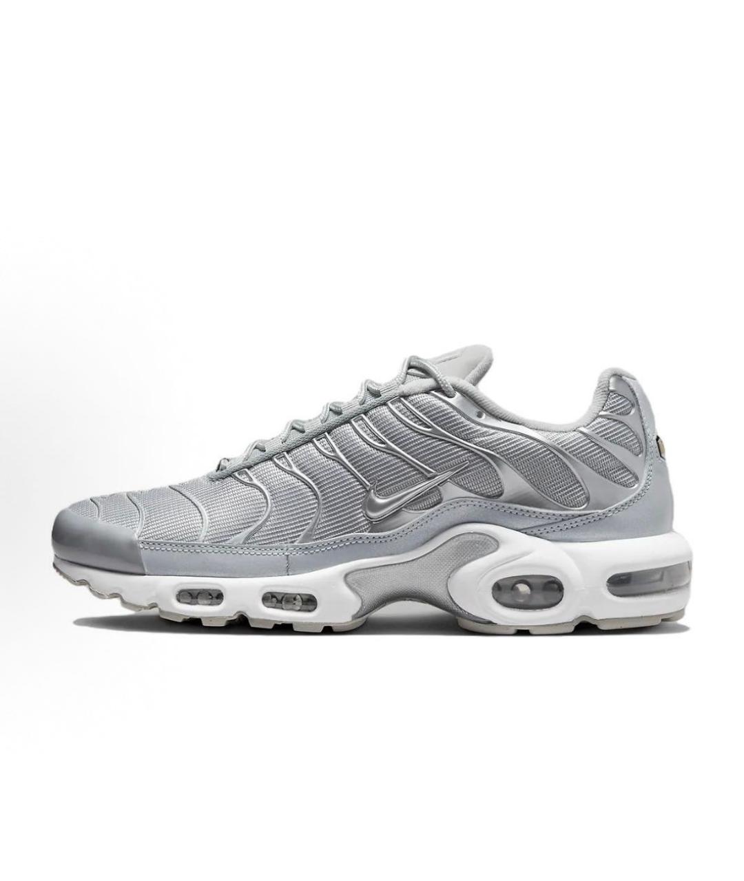 NIKE Серебряные синтетические низкие кроссовки / кеды, фото 4