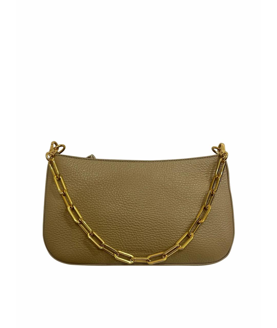 COCCINELLE Бежевая кожаная сумка через плечо, фото 1