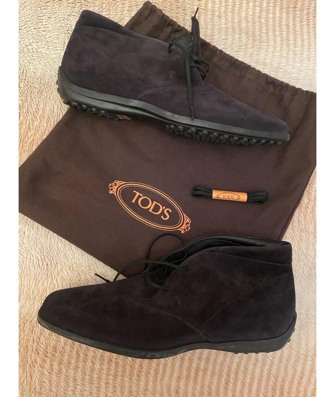 TOD'S Черные замшевые ботинки, фото 2