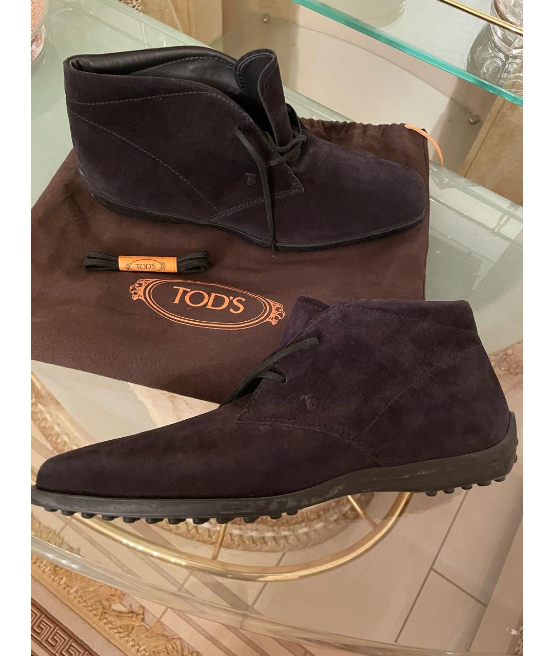 TOD'S Черные замшевые ботинки, фото 8