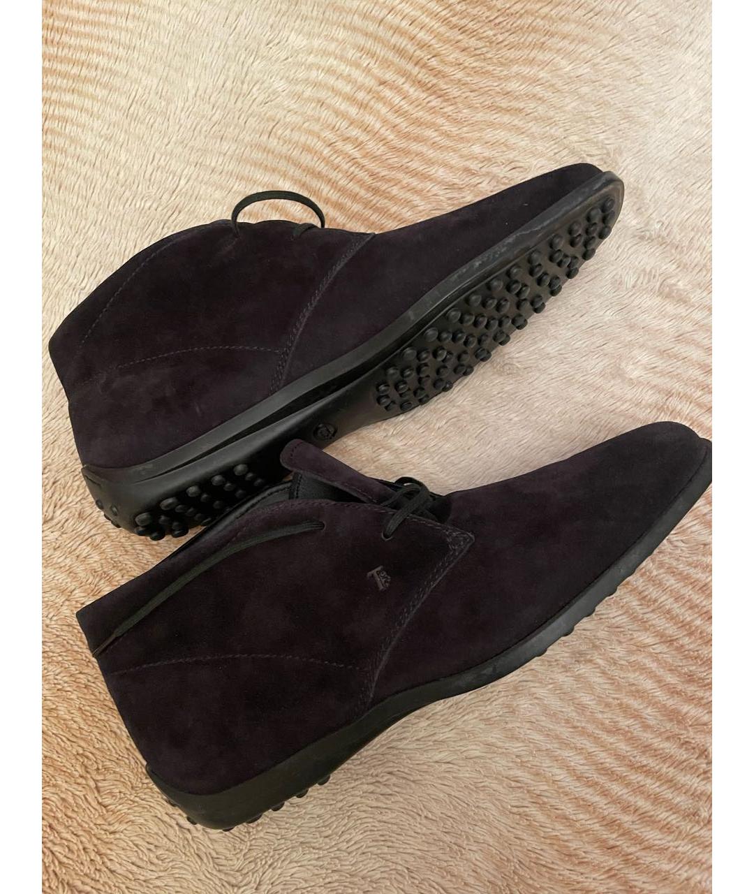 TOD'S Черные замшевые ботинки, фото 4