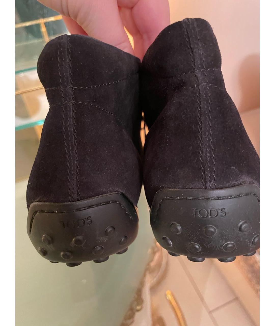TOD'S Черные замшевые ботинки, фото 5