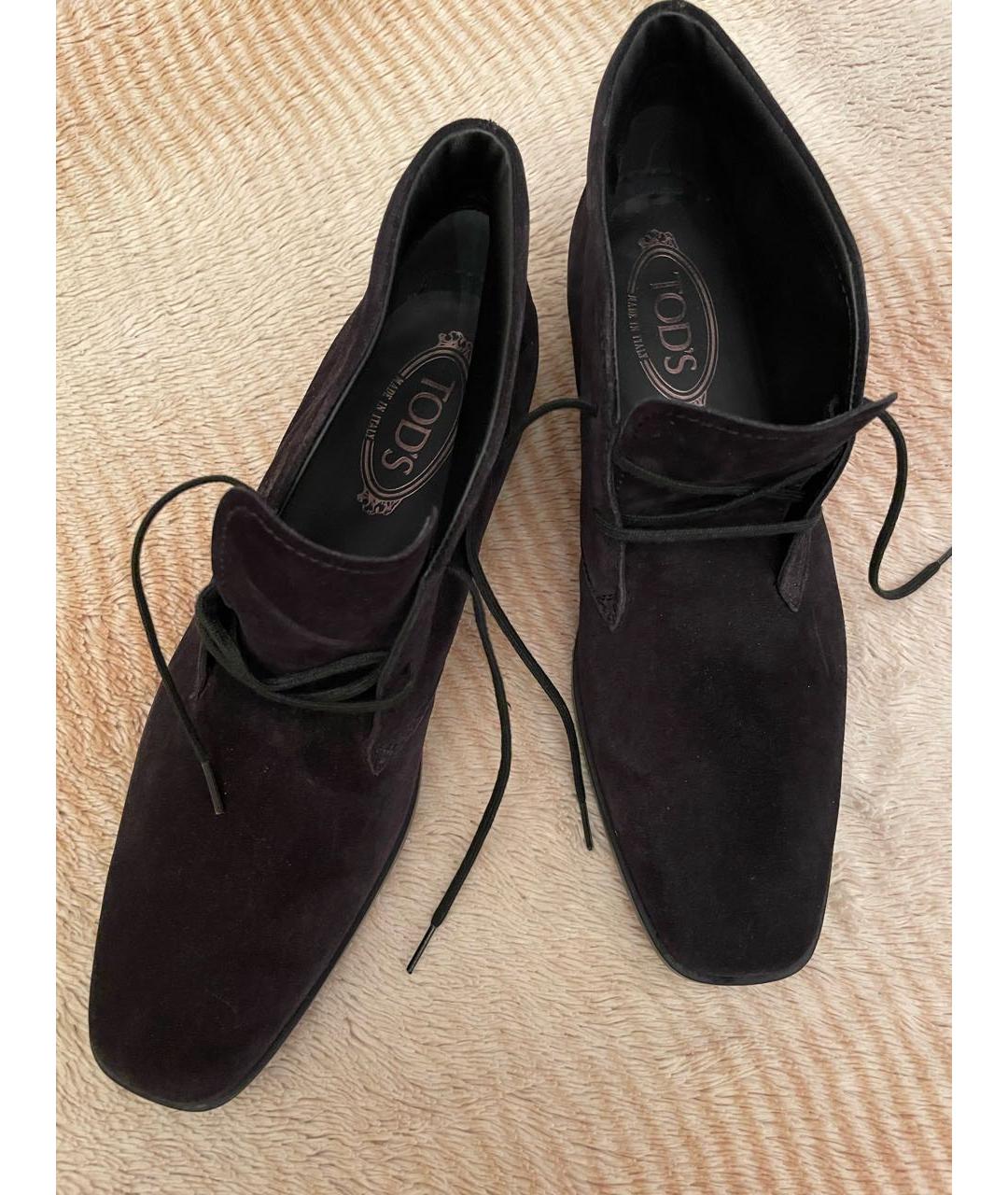 TOD'S Черные замшевые ботинки, фото 3