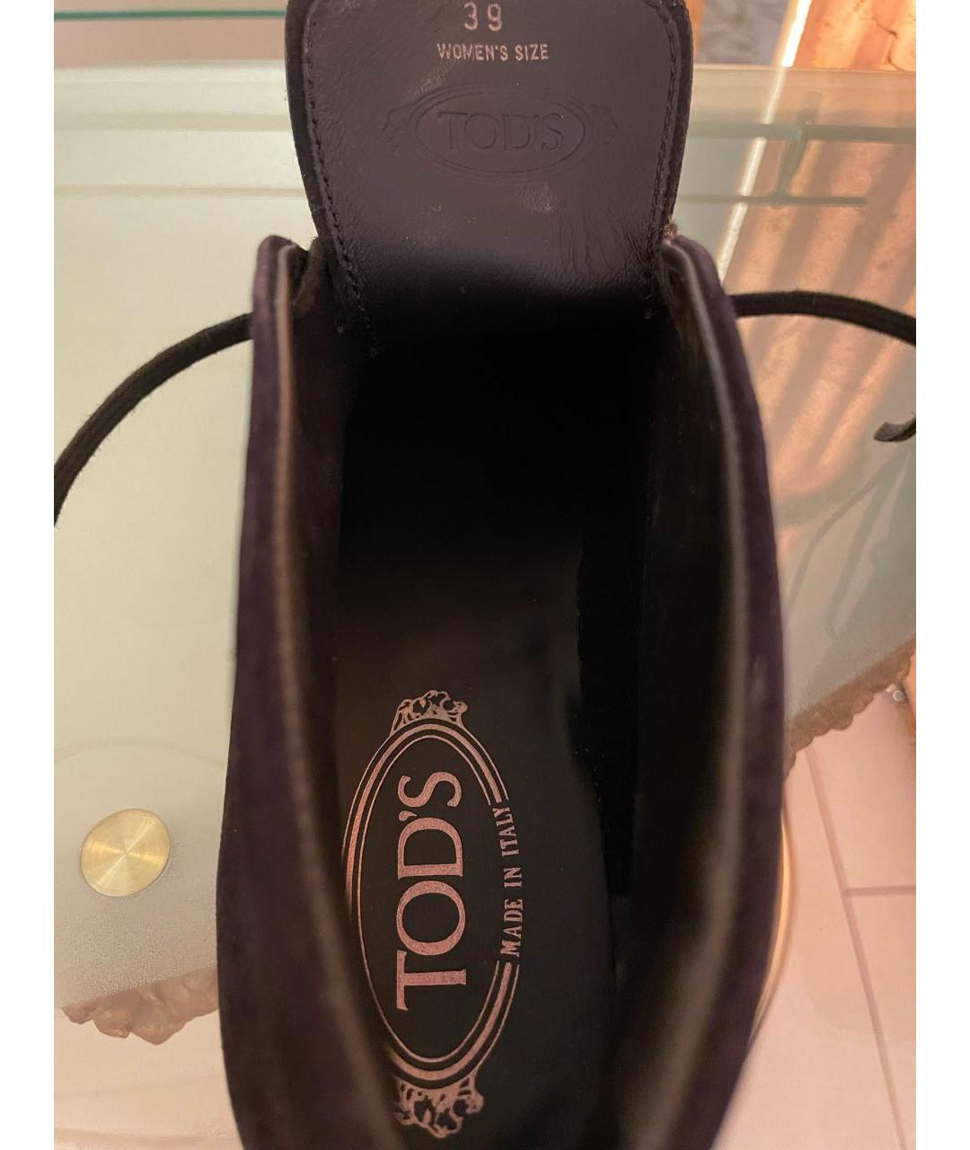 TOD'S Черные замшевые ботинки, фото 6