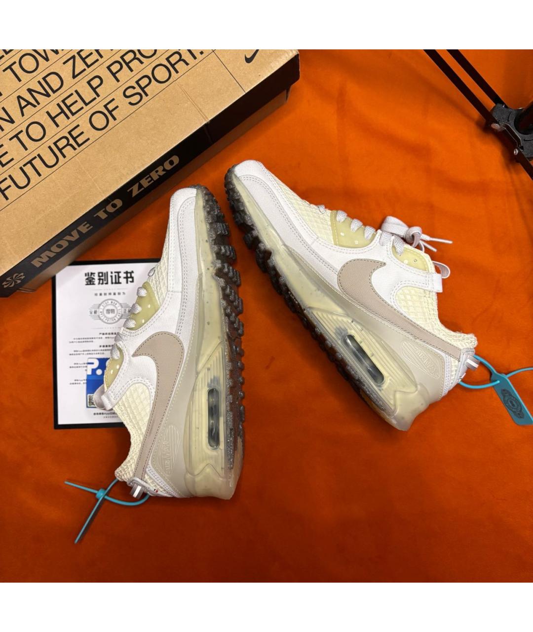 NIKE Белые синтетические низкие кроссовки / кеды, фото 4