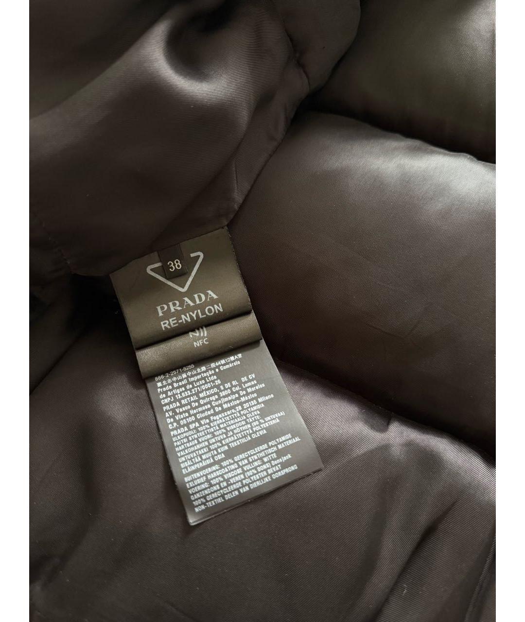 PRADA Черный полиэстеровый пуховик, фото 4