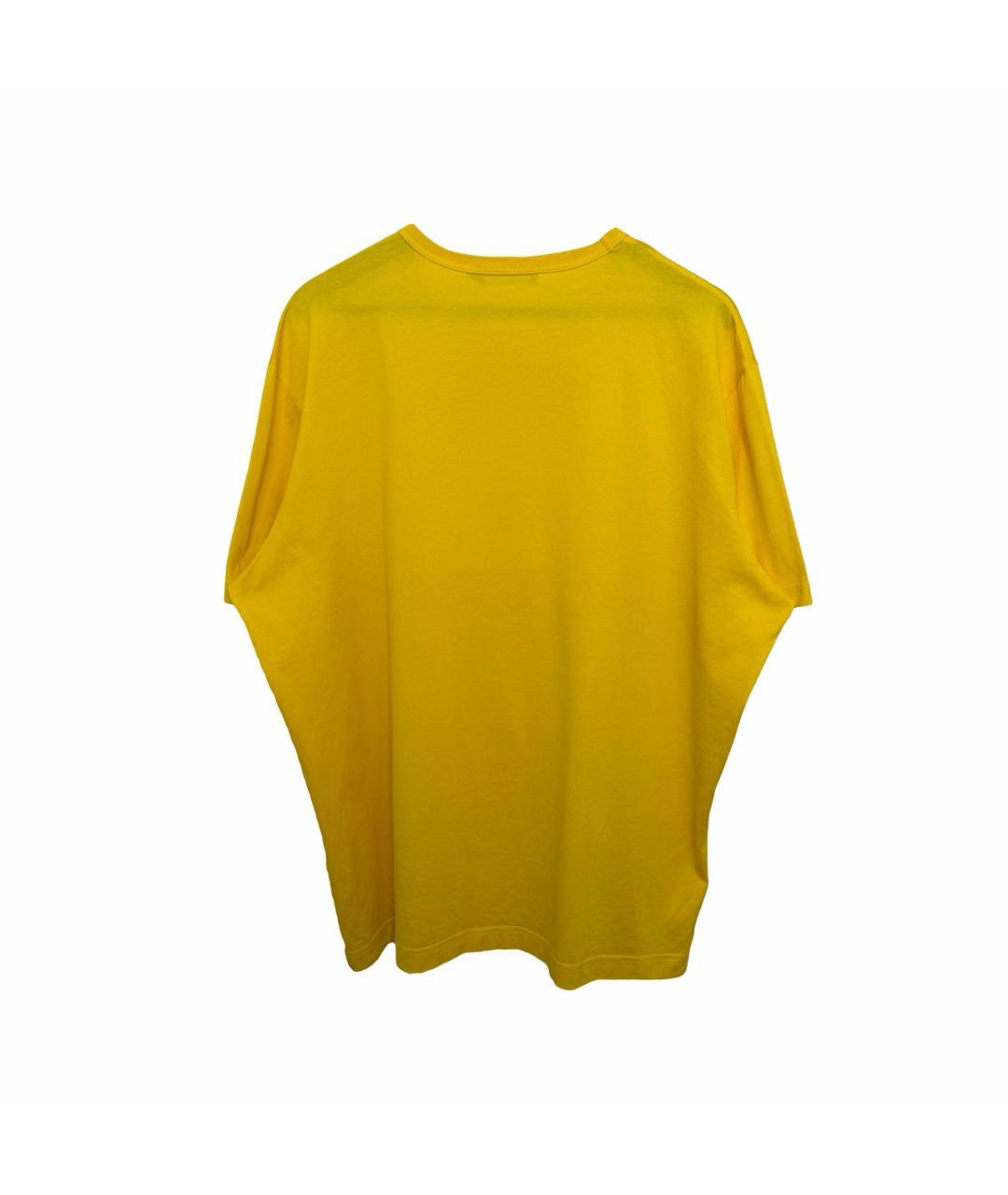 DOLCE&GABBANA Горчичная хлопковая футболка, фото 3