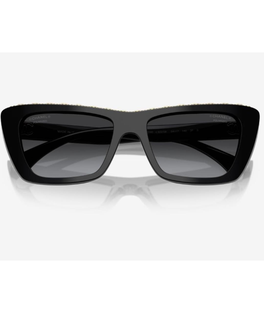 CHANEL Черные пластиковые солнцезащитные очки, фото 4