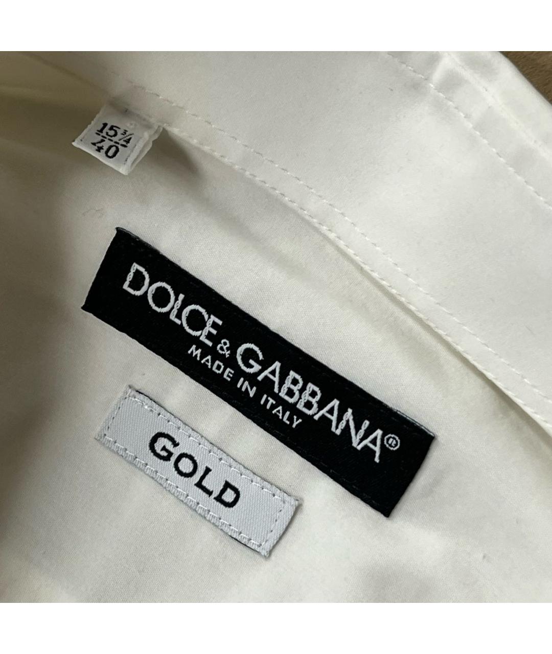 DOLCE&GABBANA Белая хлопковая классическая рубашка, фото 7