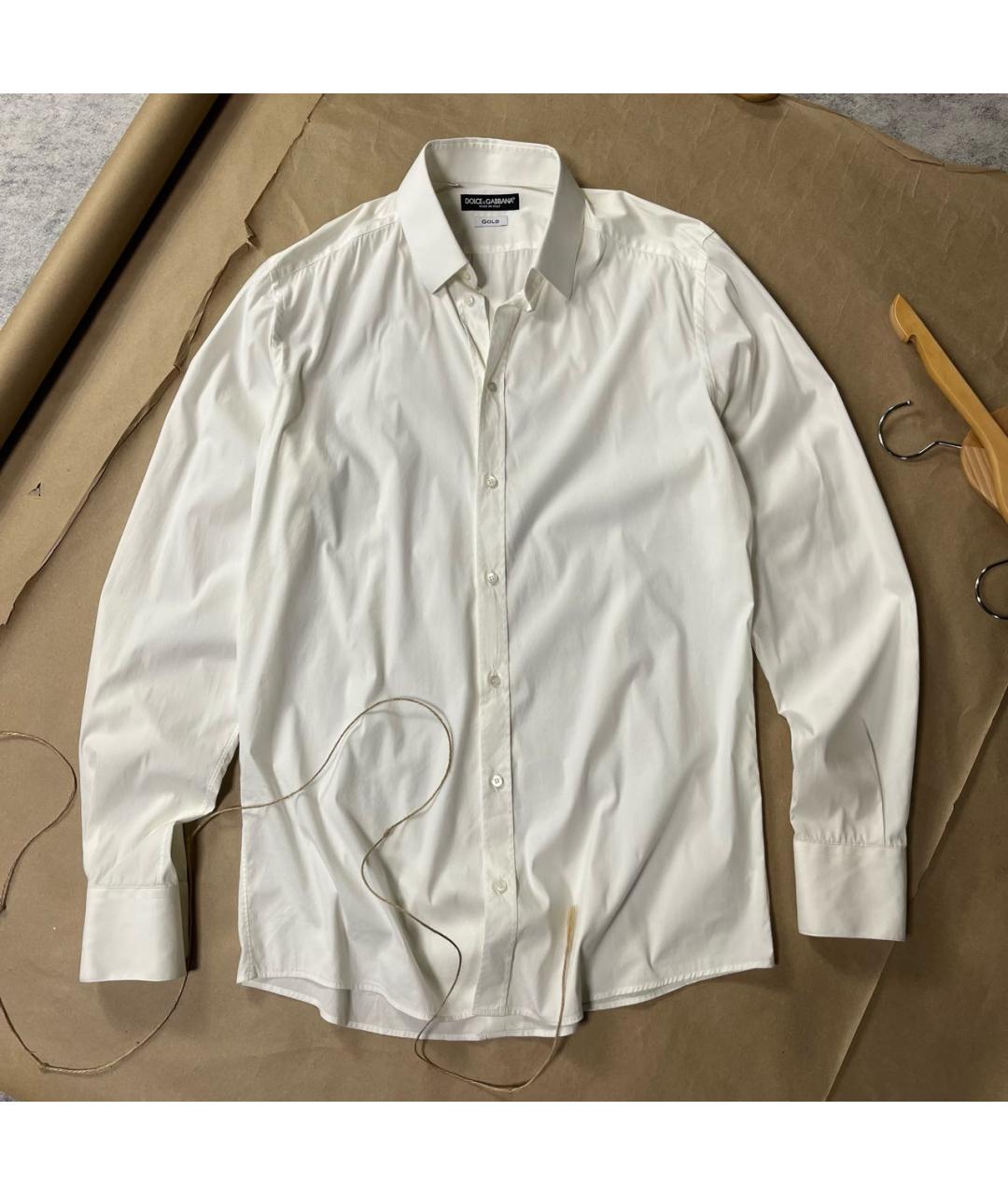 DOLCE&GABBANA Белая хлопковая классическая рубашка, фото 9