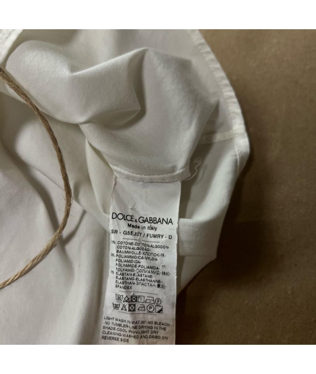 DOLCE&GABBANA Белая хлопковая классическая рубашка, фото 8