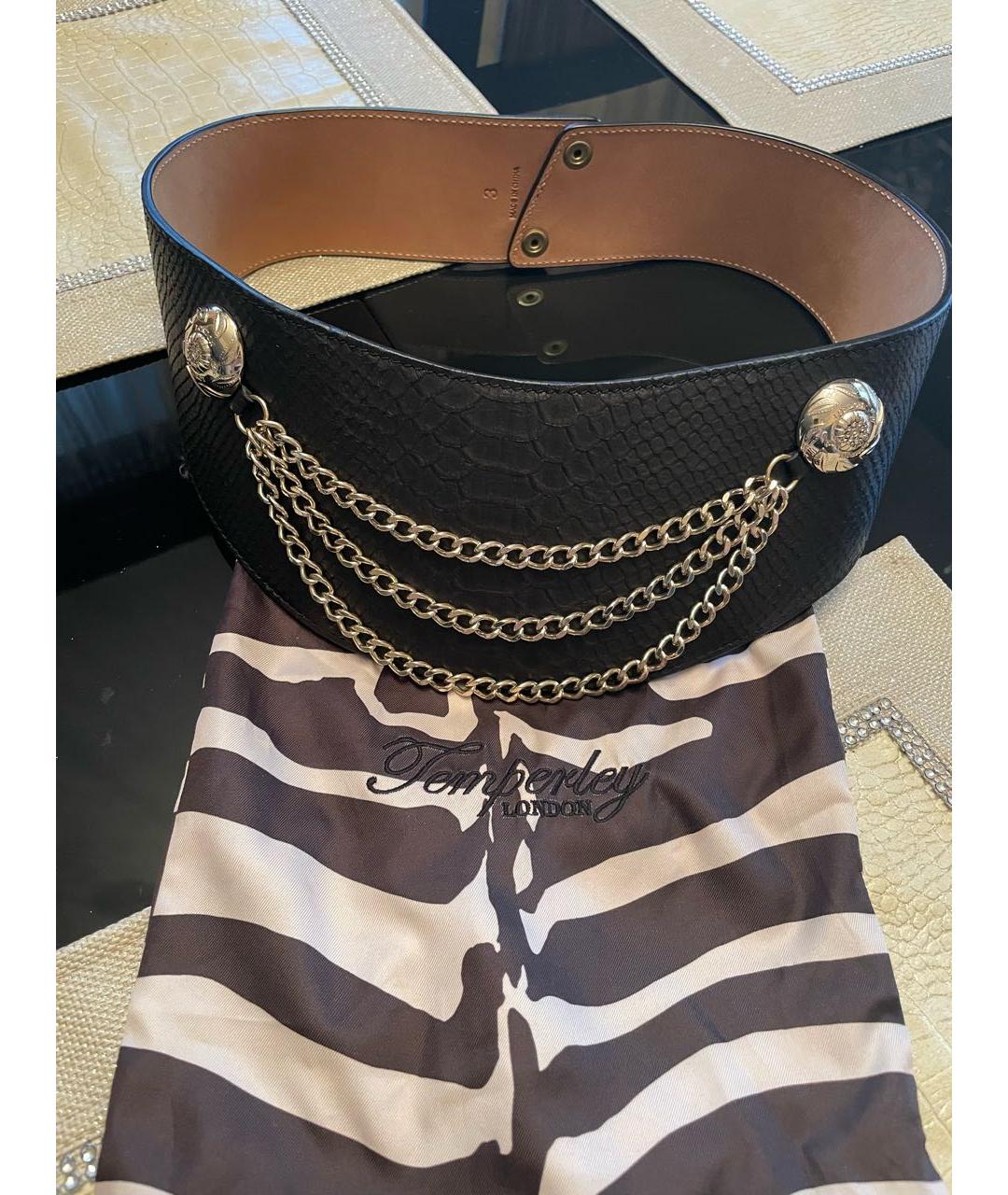 TEMPERLEY LONDON Черный ремень из экзотической кожи, фото 3