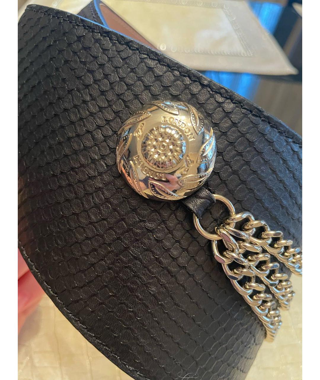 TEMPERLEY LONDON Черный ремень из экзотической кожи, фото 4