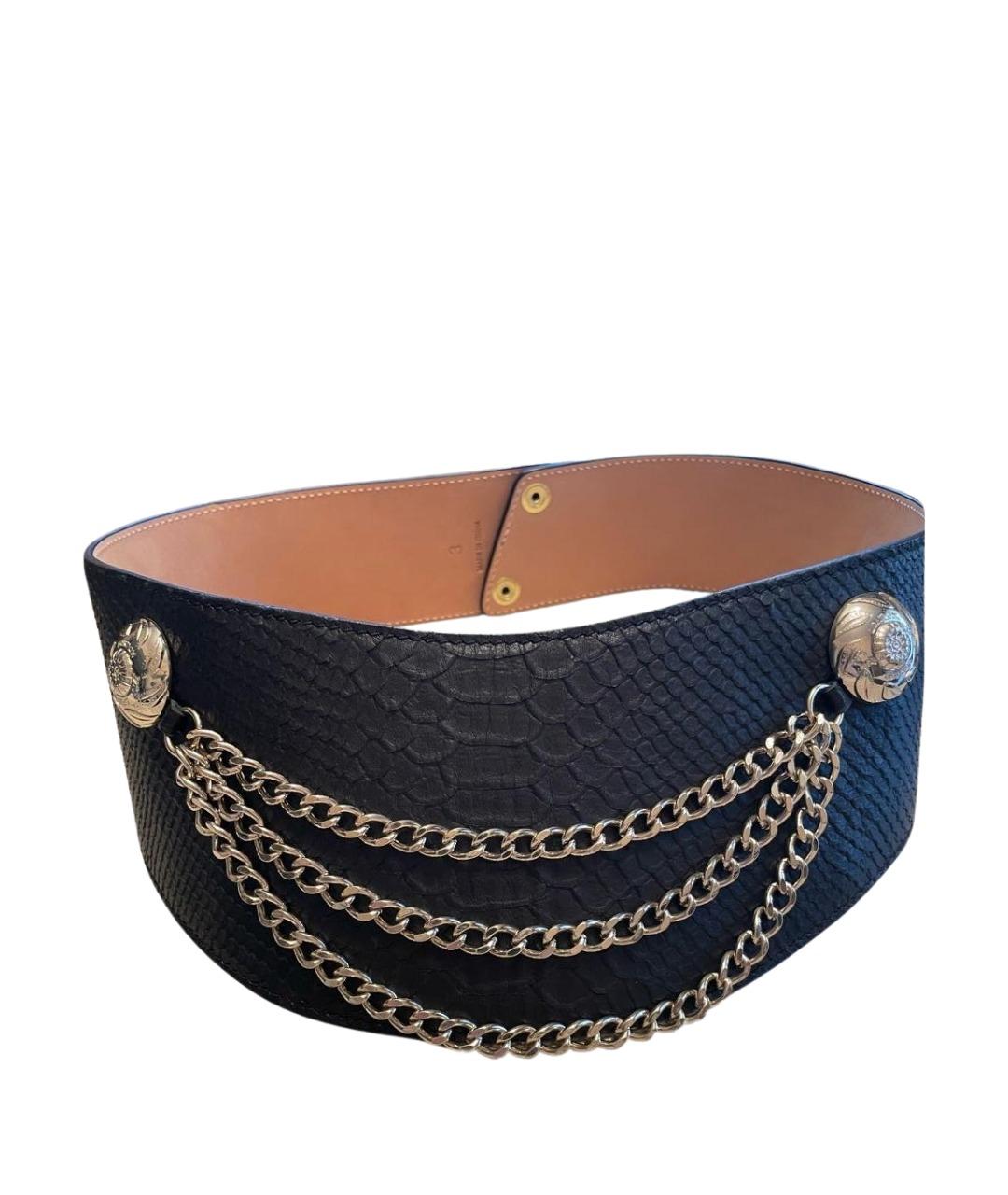 TEMPERLEY LONDON Черный ремень из экзотической кожи, фото 1