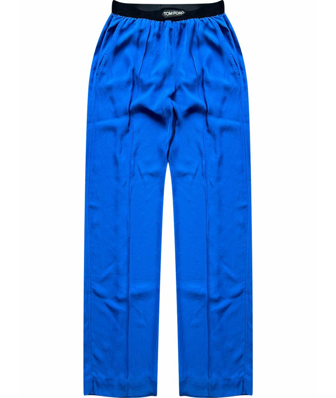 TOM FORD Синие полиамидовые брюки широкие, фото 1