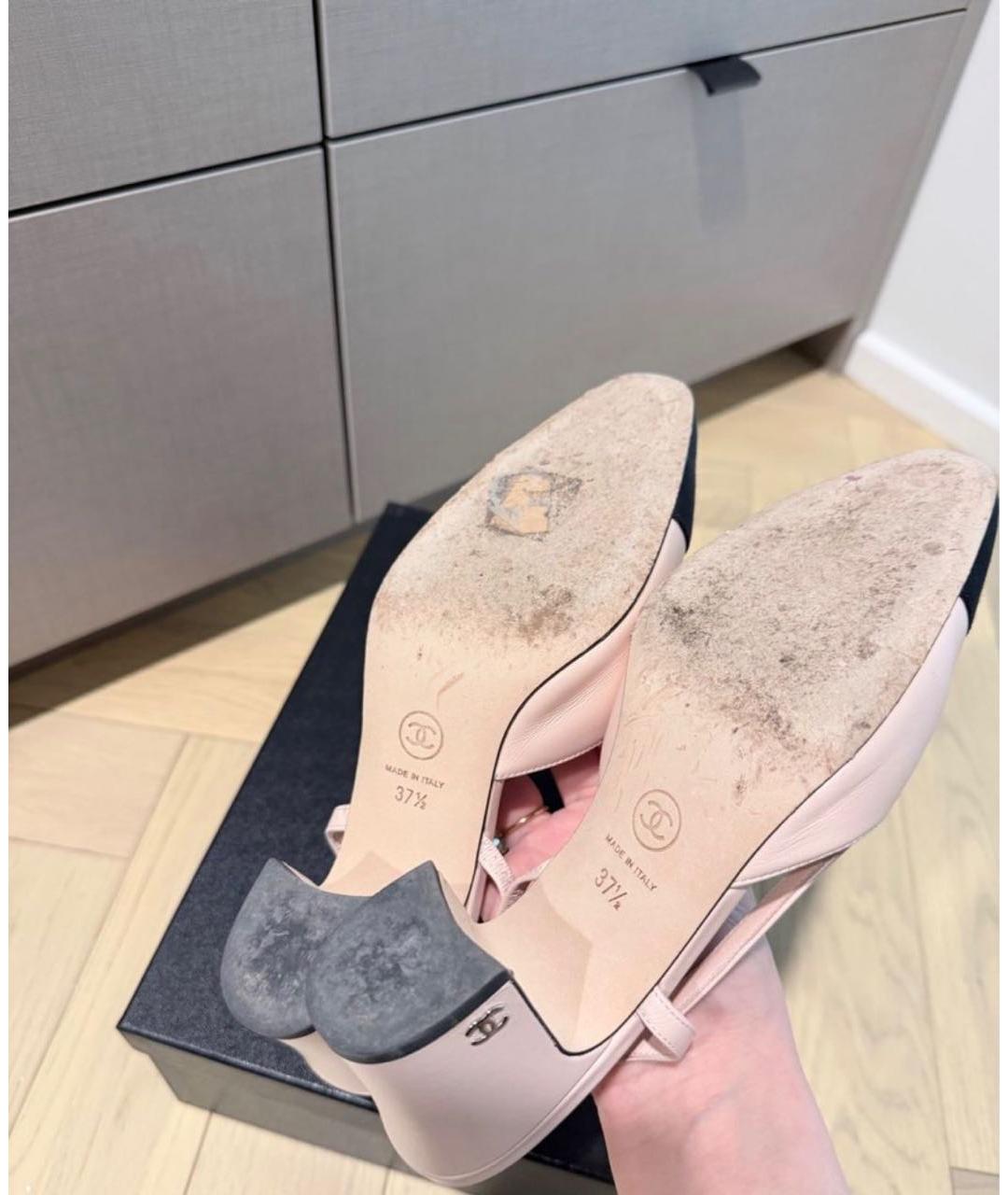 CHANEL Розовые кожаные туфли, фото 3