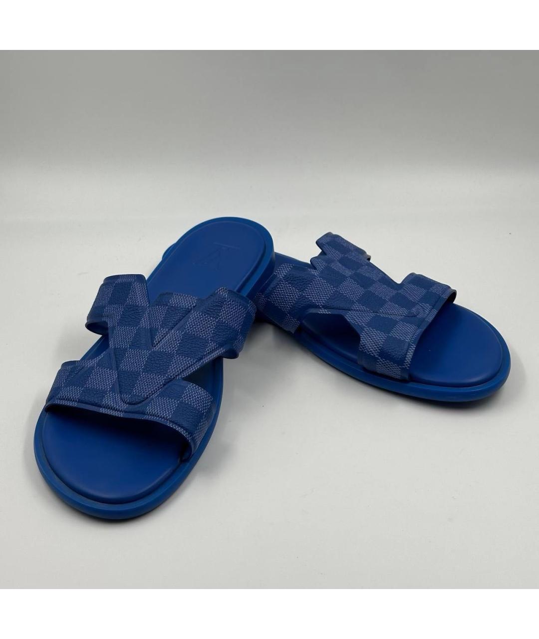 LOUIS VUITTON Синие шлепанцы, фото 4