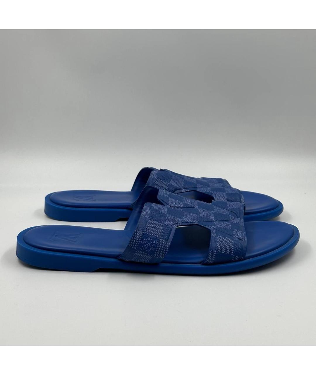 LOUIS VUITTON Синие шлепанцы, фото 6