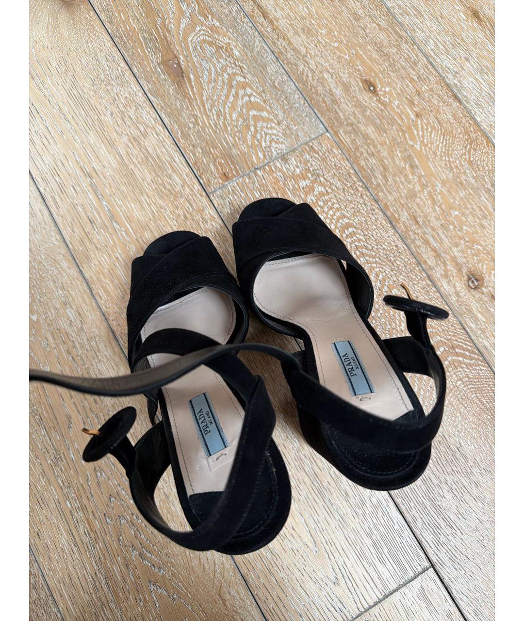 PRADA Черные замшевые туфли, фото 4