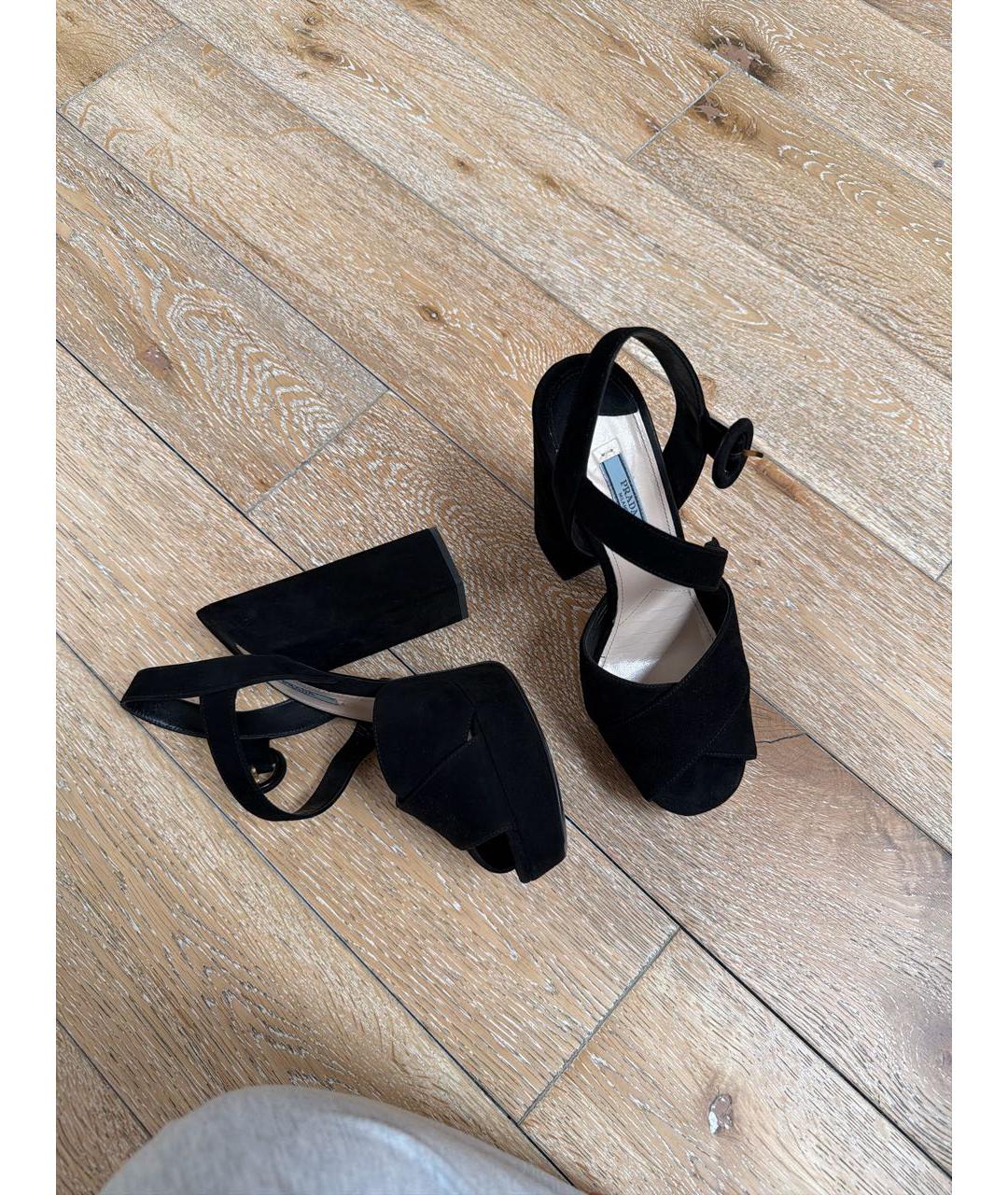 PRADA Черные замшевые туфли, фото 5