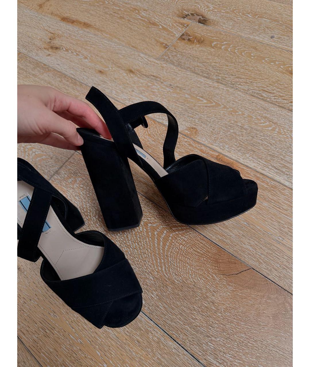 PRADA Черные замшевые туфли, фото 2