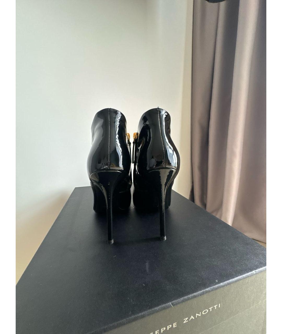 GIUSEPPE ZANOTTI DESIGN Черные ботильоны из лакированной кожи, фото 4