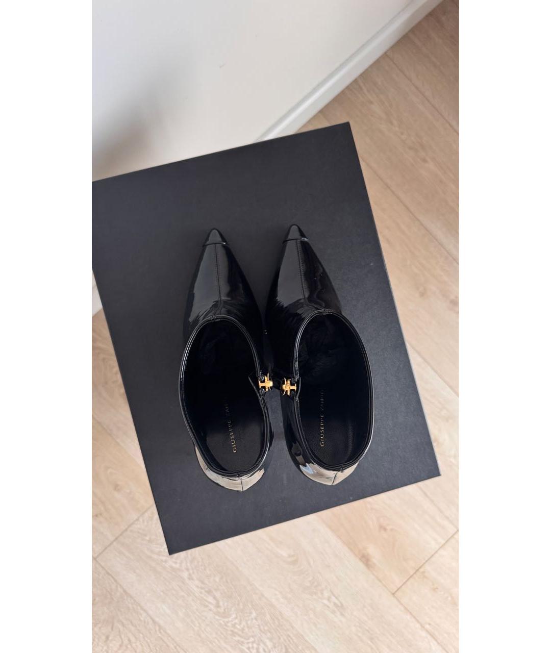 GIUSEPPE ZANOTTI DESIGN Черные ботильоны из лакированной кожи, фото 3