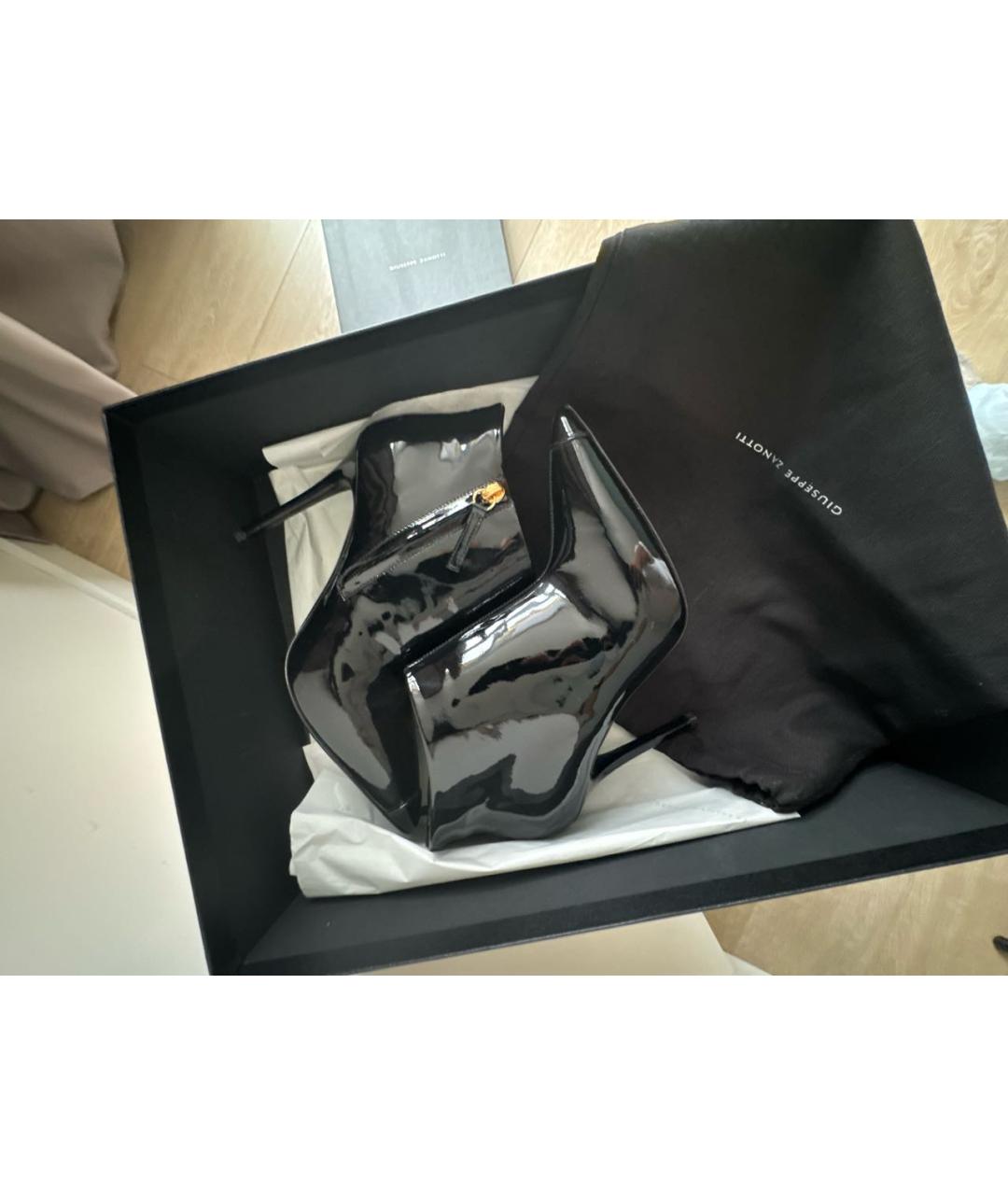 GIUSEPPE ZANOTTI DESIGN Черные ботильоны из лакированной кожи, фото 6