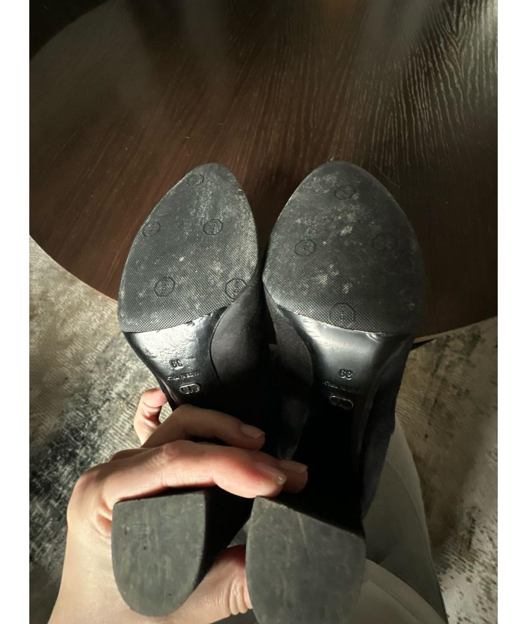 CHRISTIAN DIOR Черные замшевые ботфорты, фото 6