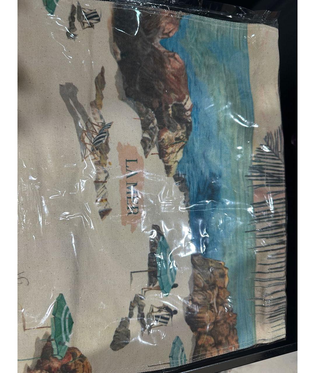 LA MER Бежевая льняная сумка тоут, фото 4