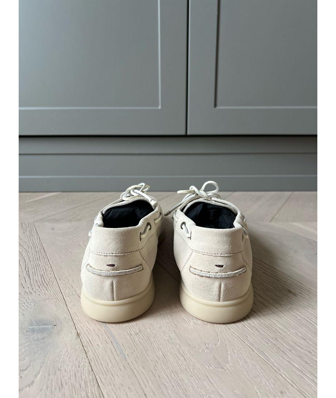 LORO PIANA Бежевые замшевые лоферы, фото 4