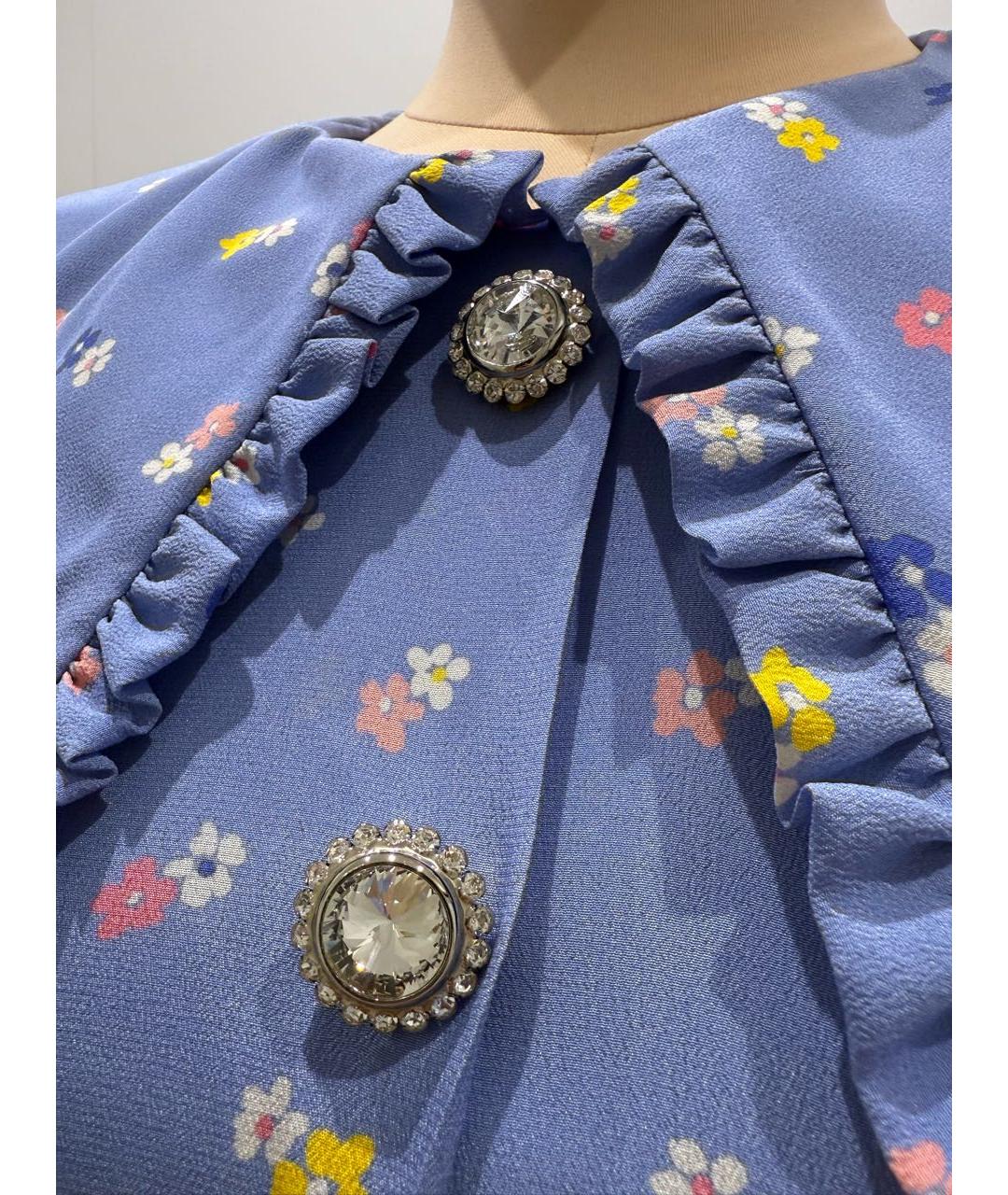 ALESSANDRA RICH Голубое шелковое платье, фото 4