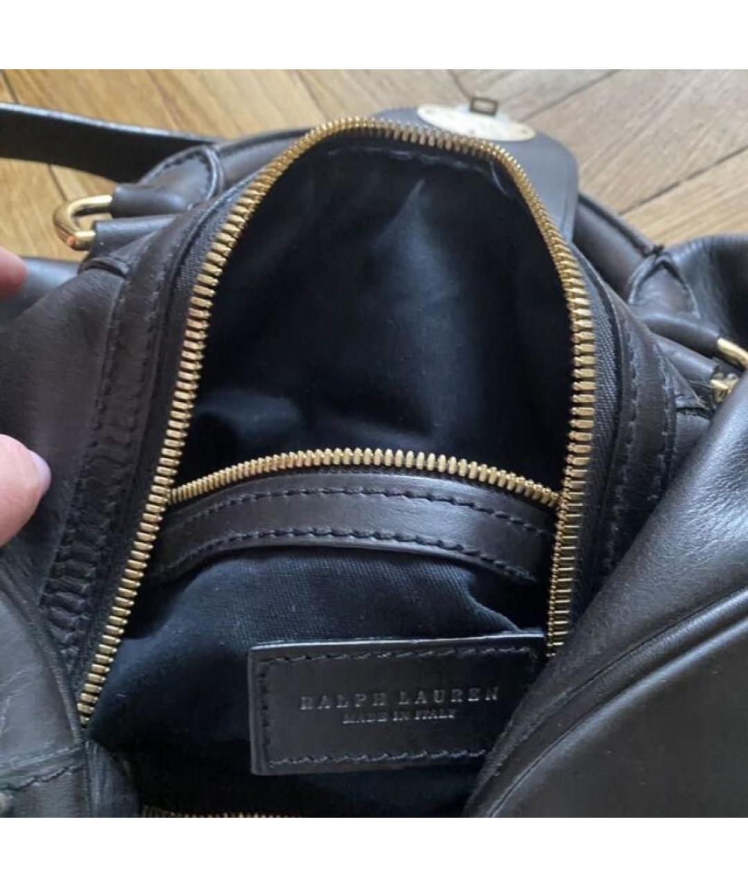 RALPH LAUREN PURPLE LABEL Черная кожаная дорожная/спортивная сумка, фото 4