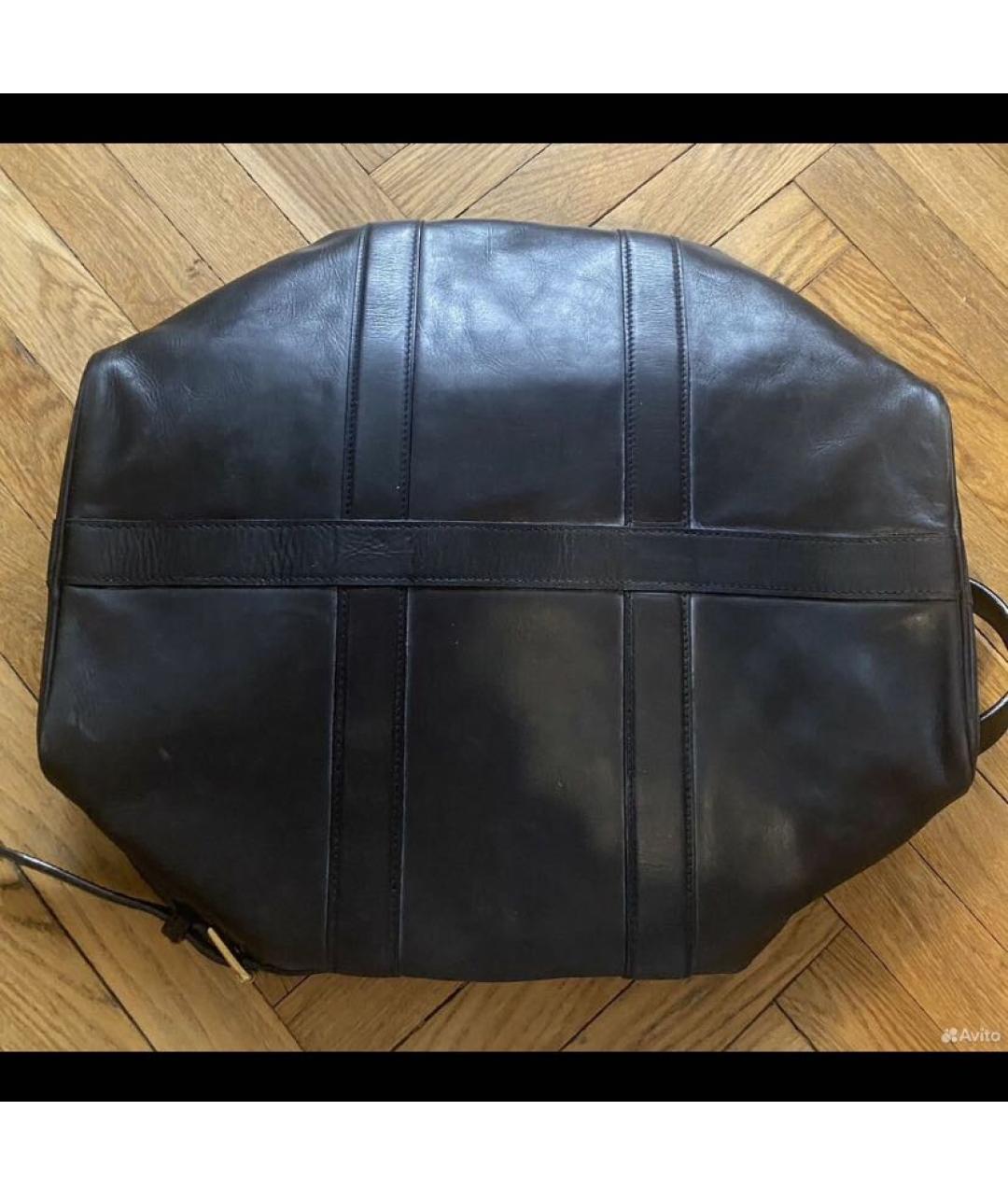 RALPH LAUREN PURPLE LABEL Черная кожаная дорожная/спортивная сумка, фото 5