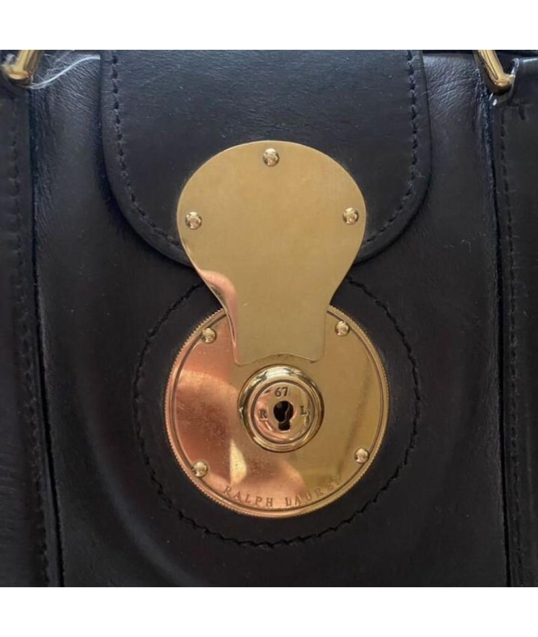 RALPH LAUREN PURPLE LABEL Черная кожаная дорожная/спортивная сумка, фото 2