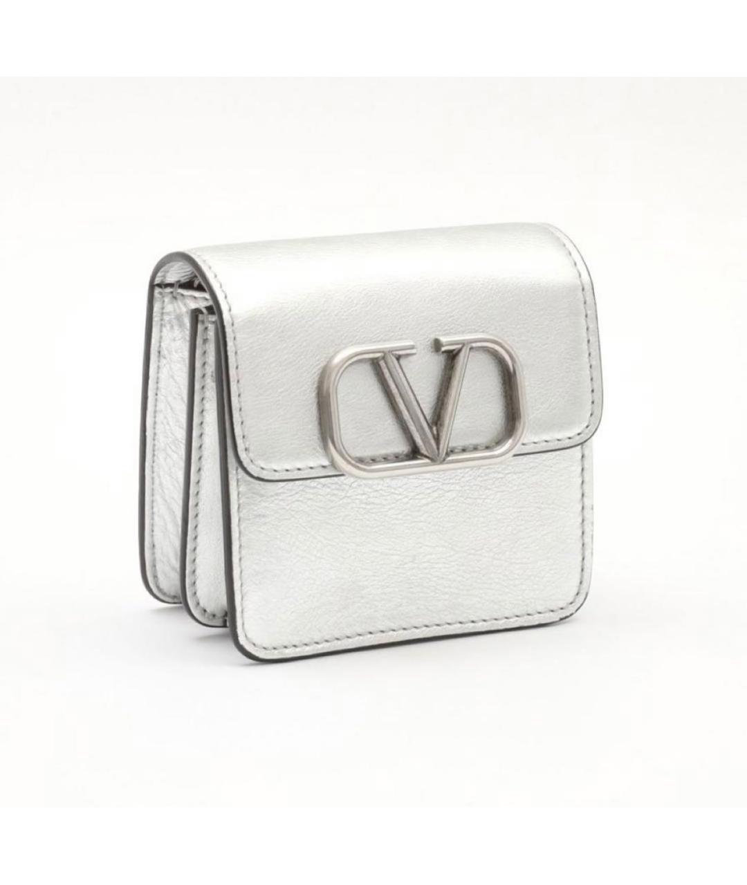 VALENTINO Серебряная кожаная сумка через плечо, фото 8