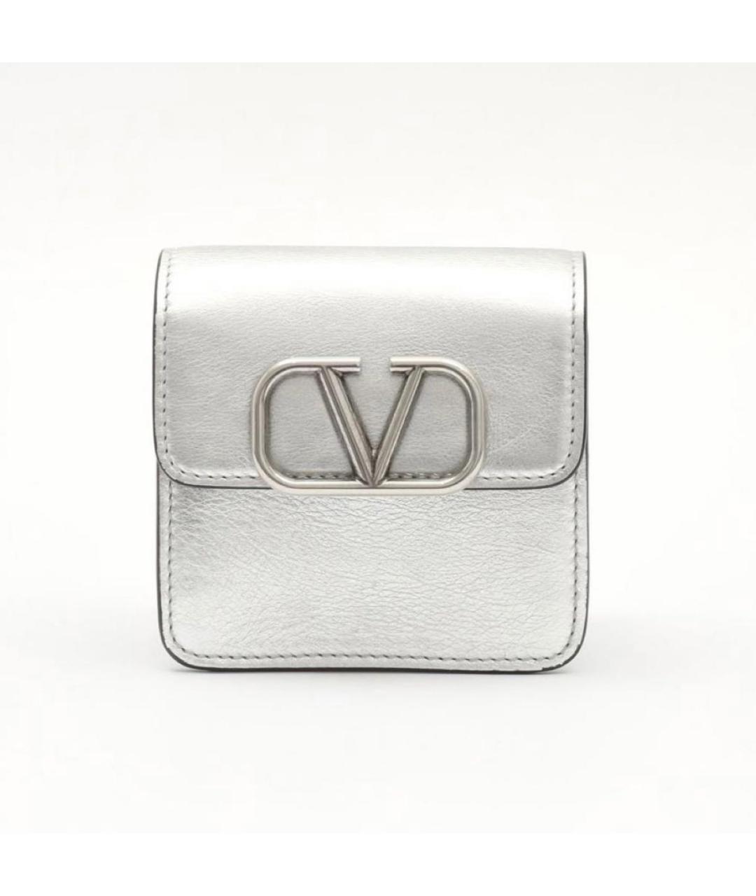 VALENTINO Серебряная кожаная сумка через плечо, фото 3