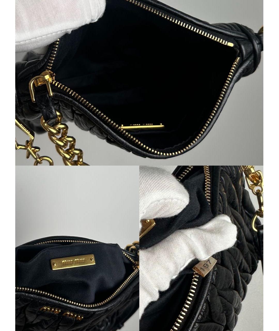 MIU MIU Черная кожаная сумка с короткими ручками, фото 7