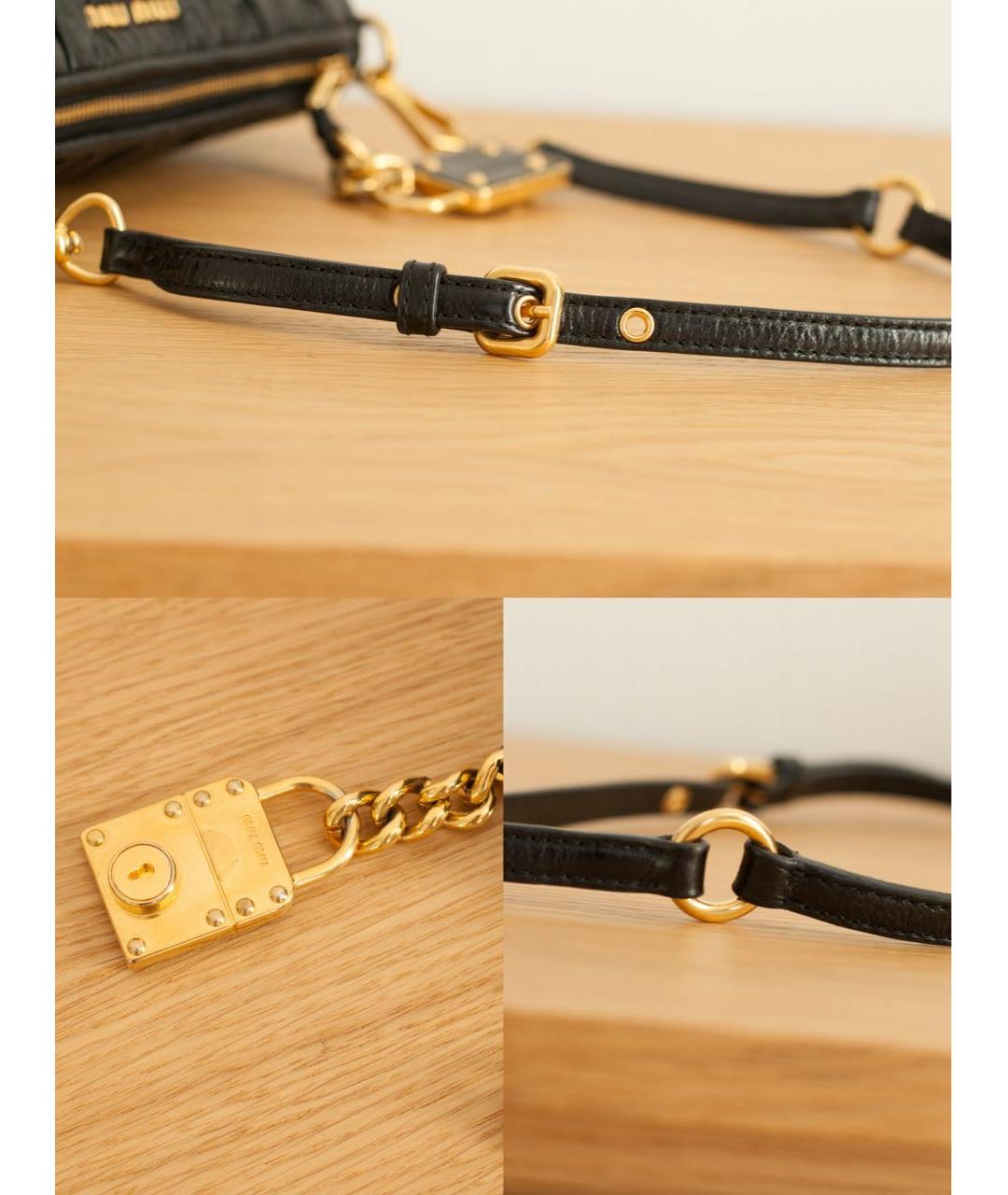 MIU MIU Черная кожаная сумка с короткими ручками, фото 6