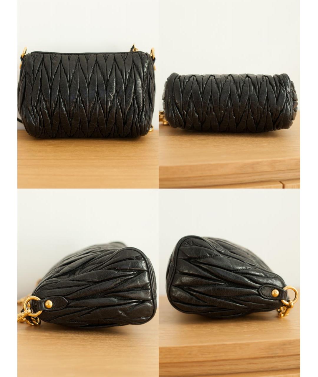 MIU MIU Черная кожаная сумка с короткими ручками, фото 5