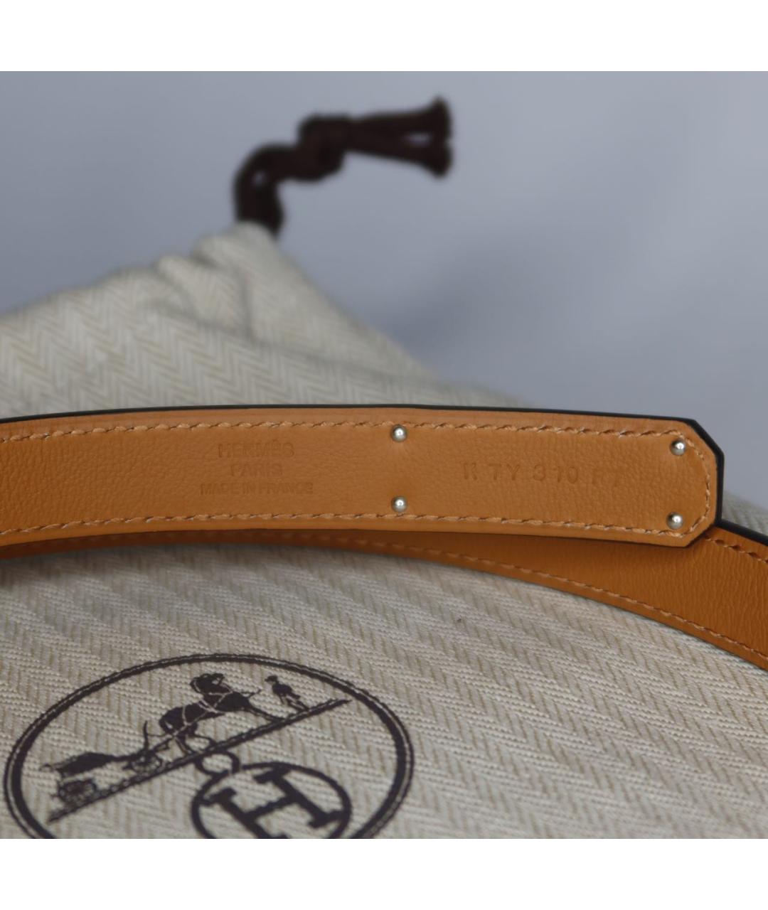 HERMES Бордовый кожаный ремень, фото 3