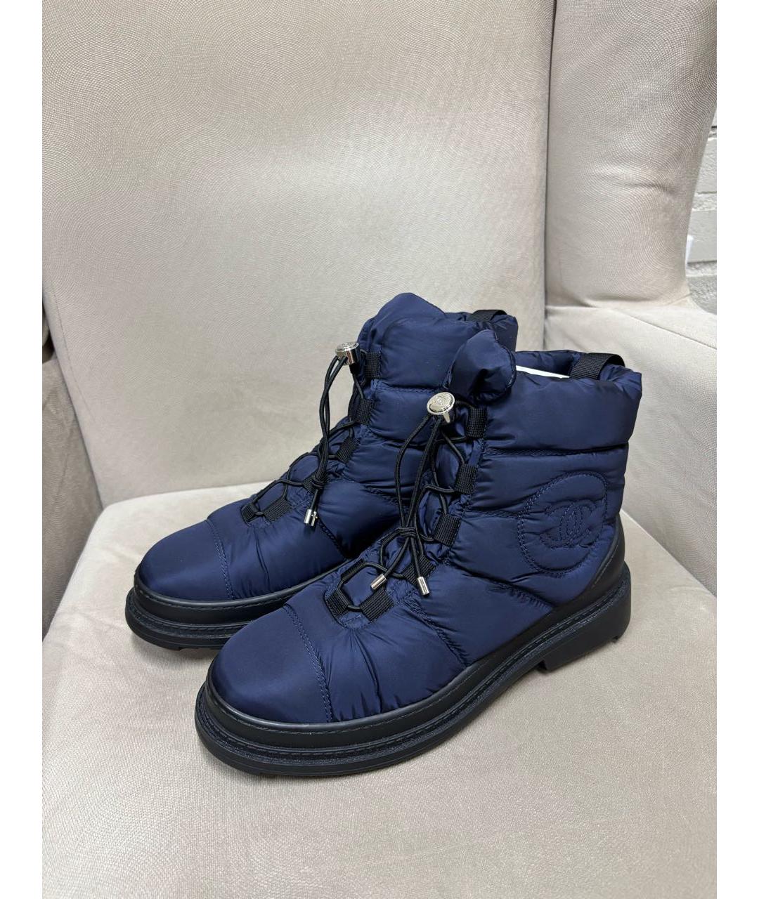 CHANEL Темно-синие ботинки, фото 3