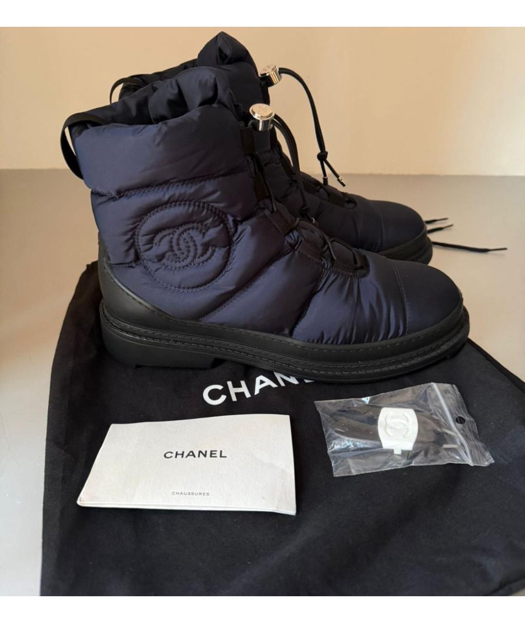 CHANEL Темно-синие ботинки, фото 5