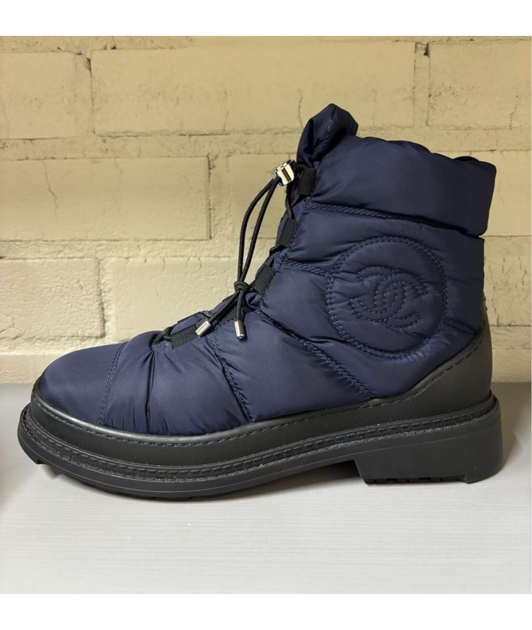CHANEL Темно-синие ботинки, фото 6