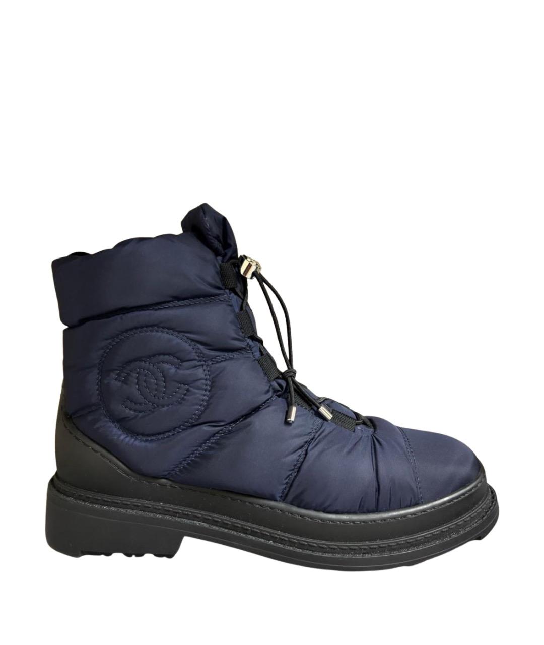 CHANEL Темно-синие ботинки, фото 1