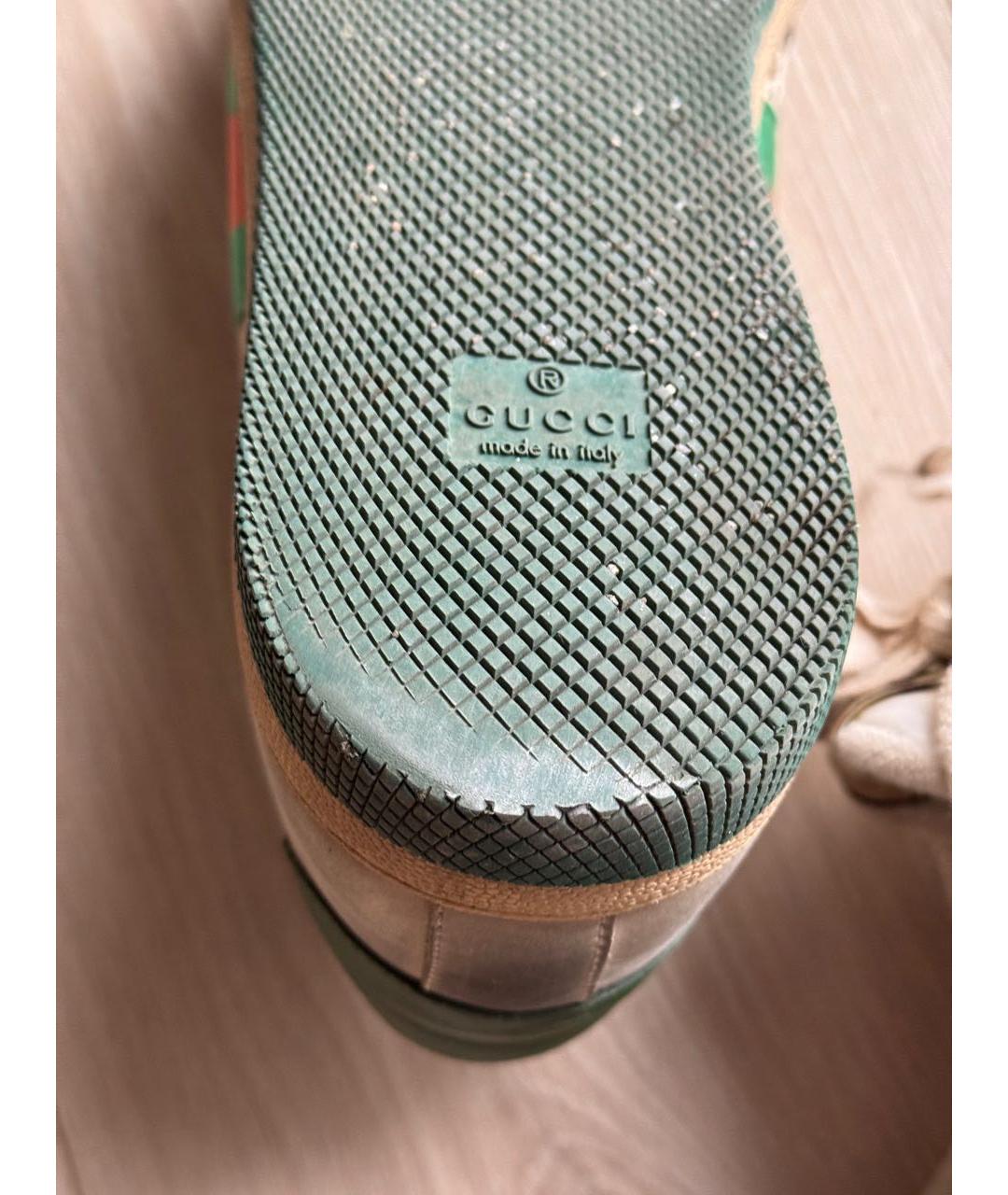 GUCCI Бежевые кожаные низкие кроссовки / кеды, фото 5