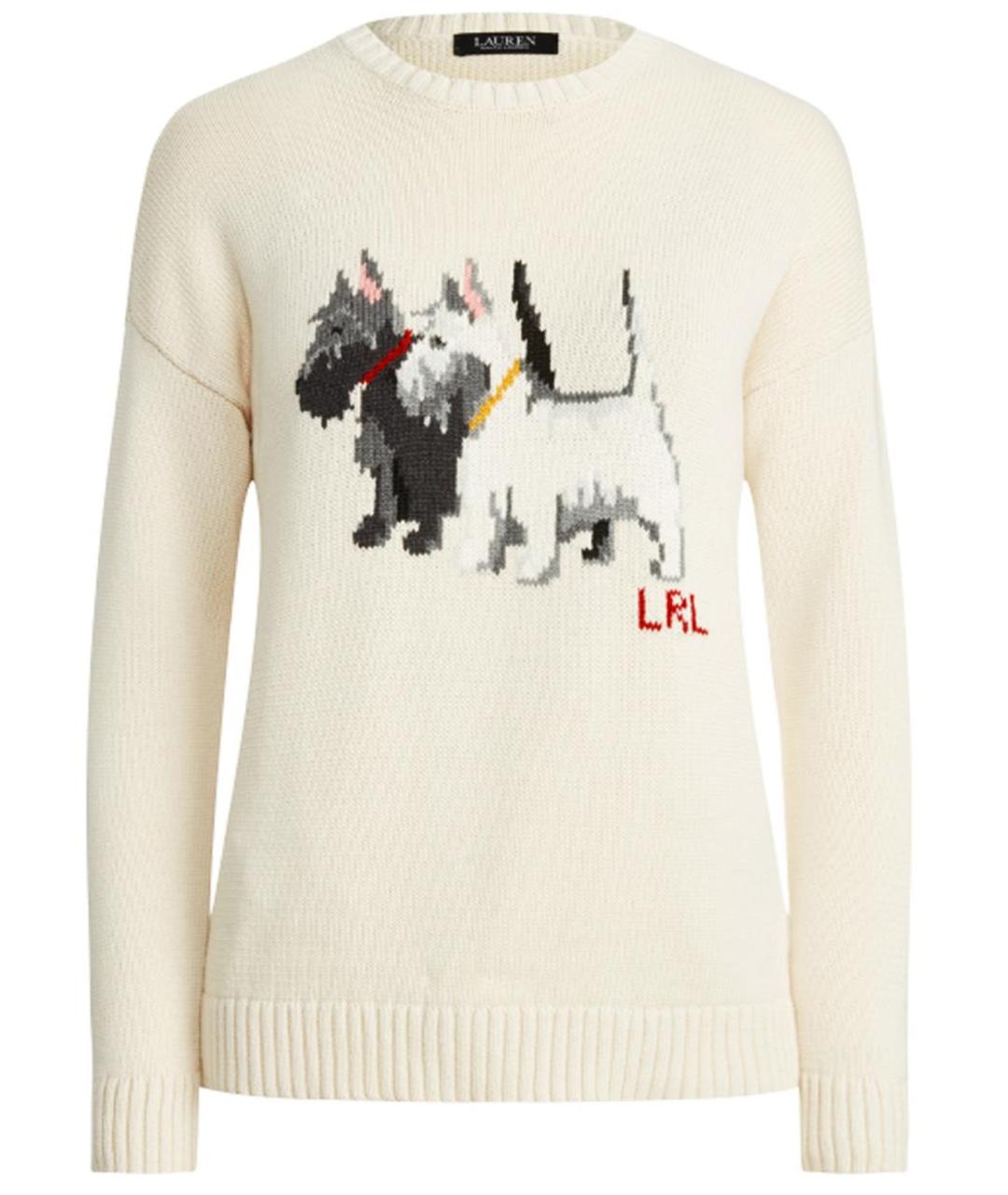 RALPH LAUREN Белый хлопковый джемпер / свитер, фото 1