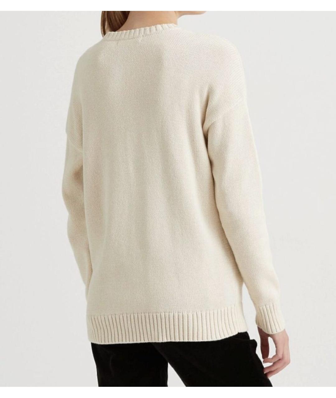 RALPH LAUREN Белый хлопковый джемпер / свитер, фото 3