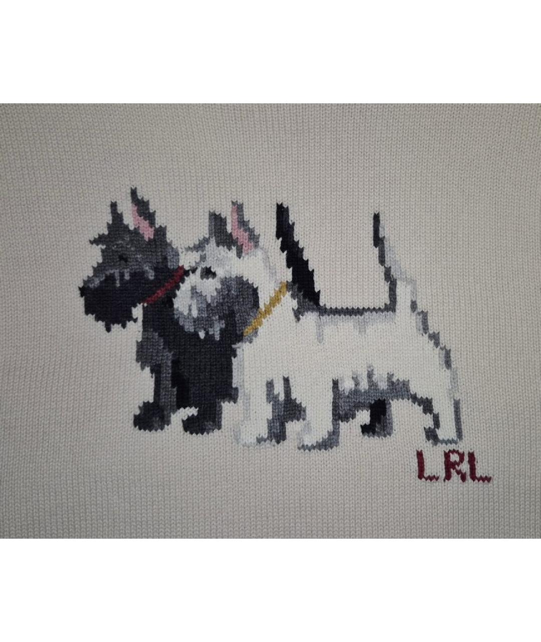 RALPH LAUREN Белый хлопковый джемпер / свитер, фото 4